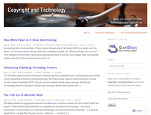 Tablet Screenshot of copyrightandtechnology.com